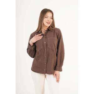Chaqueta de Algodón con Cierre a Presión para Mujer LUSTRIN - Prenda Exterior Marrón Versátil para Primavera y Otoño, Venta al Por Mayor - Product Image 5
