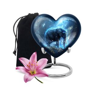 Urne éléphant en forme de coeur pour cendres humaines 1-200 cubique personnalisé souvenir crémation urne commémorative petit souvenir décoratif - Product Image 6