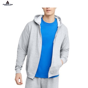 OEM sang trọng dây kéo hoodie 100% cotton 500gsm pháp Terry Heavyweight đồng bằng nén lên người đàn ông Boxy cắt Hoodies tùy chỉnh in ấn - Product Image 1