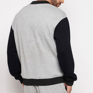 Chaqueta con letras al por mayor para hombre chaquetas clásicas de mezcla de lana y manga de cuero con parches de letras personalizados - Product Image 3