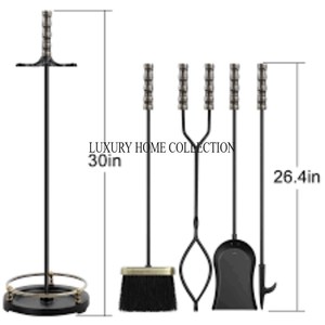 Premium iron <b>fire</b> pit <b>tools</b> with heavy-gauge steel construction and strong anti-rust finished for long-lasting durability - Product Image 2