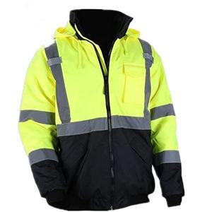 Veste de sécurité OEM pour bombardier d'hiver Vestes de sécurité réfléchissantes pour la construction routière Veste de travail personnalisable en polyester - Product Image 5