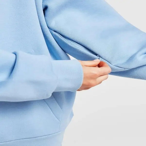 Drop Shoulder Oversized Women Hoodies 100% Material de algodón Transpirable Impresión de logotipo personalizado Jersey sólido Servicio OEM - Product Image 6