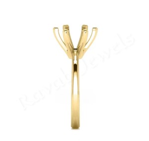 Venta al por mayor de lujo de compromiso de la boda de la punta de la banda de alta calidad genuino 9K 10K oro amarillo puro Semi montaje en blanco de configuración para personalizado - Product Image 4