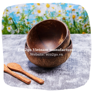 100% Handicraft Coconut Shell Bowl Engraved Laser Logo Natural Custom Size Design Made in Vietnam Export by Eco2go Vietnam - Product Image 6