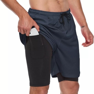Fitness <b>Shorts</b> for Outdoor Sports Running Training Polyester Double Layer <b>Compression</b> <b>Shorts</b> <b>Men</b> - Product Image 3