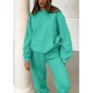 Nouveau Élégant Logo Personnalisé Solide Bouton Survêtement Crop Tops Hoodies Jogging Survêtement 2 Pièces Ensemble Femmes en Gros - Product Image 2