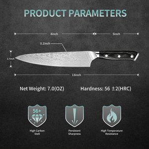 Cuchillos de cocina japoneses con mango de madera de acero inoxidable, servicio OEM y ODM personalizado de alta calidad al por mayor, cuchillos de Chef - Product Image 2