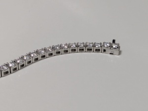 Factory Stock <b>Men</b> Women Jewelry Hip Hop Iced Real Solid 14k White Gold Vvs Lab Grown Brilliant Cut Diamond Tennis Chain Bracelet - Product Image 5