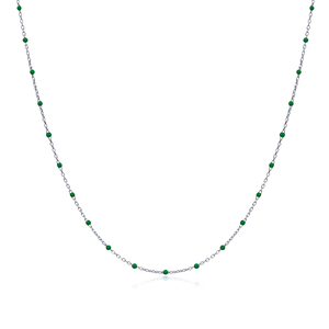 Collier chaîne tendance en émail vert, design tendance, fait main, vente en gros, argent sterling 925 turc, bijoux pour femmes - Product Image 4