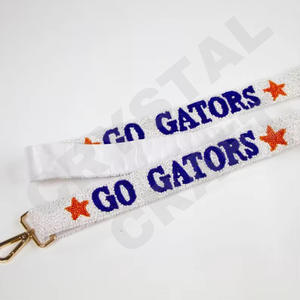 How Bout Them Sangle de sac à main perlée Sangles de sac de perles de rocaille en or blanc personnalisées Sangle perlée personnalisée pour sacs - Product Image 2