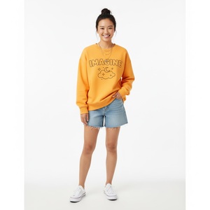 Nouveauté, sweat à capuche pour femme en polaire respirant d'hiver, col montant oversize, imprimé brodé sur le devant, logo personnalisé - Product Image 1