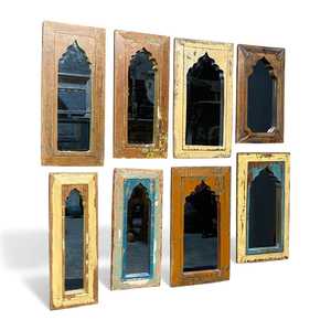 Espejo de Pared de Estilo Bohemio de Lujo Vintage con Marco de Madera y Aluminio para Baño y Dormitorio, Decoración del Hogar - Product Image 3