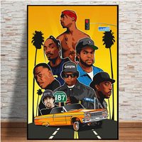 Poster d'étoile de musique Décoration Peinture Gangster Rap Hip Hop Wall Art Print Home Decor Hanging Painting
