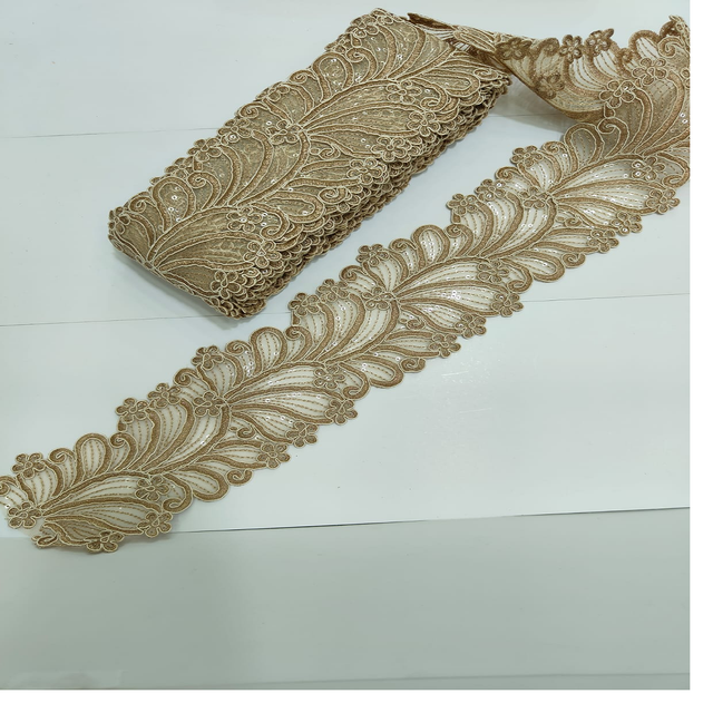 3 Inch Width Custom Made Flower Designed Cut Work Laces 100% Cotton Organza for Ladies Garments Beautification
