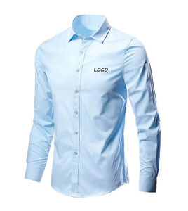 Top vente haute qualité produit populaire chemises décontractées hommes Logo personnalisé bureau à manches longues élégant Anti-rides automne - Product Image 3