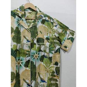 Ropa de dormir india con pantalla impresa a mano, 100% de algodón traje de noche, conjunto de Pijama corto estampado, venta al por mayor - Product Image 4