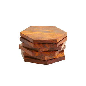 Premium <b>Black</b> Walnut Wood Eco-Friendly Reusable Handmade Tea Cup <b>Coasters</b> for Custom Laser Engraving Blanks - Product Image 5
