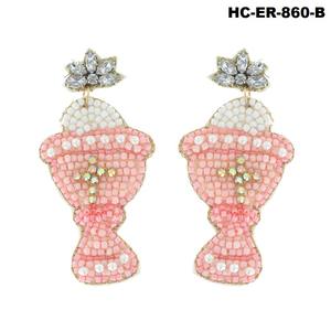 ต่างหูลูกปัดที่สร้างสรรค์และมีดีไซน์ลูกปัดแก้วสดใสเหมาะสำหรับผู้หญิง - Product Image 4