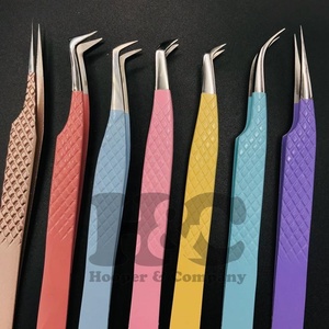 Pince à épiler personnalisée pince à épiler d'extension de cils en acier inoxydable à revêtement en poudre pince à cils durable avec marque privée vison - Product Image 6