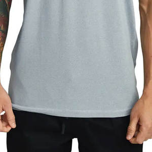 Camiseta sin mangas con logotipo personalizado para hombre, color sólido, para gimnasio, fitness, entrenamiento, tejido de punto de verano de alta demanda - Product Image 6