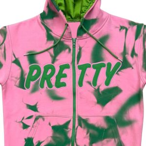 Pretty Girl Chándal-Pink & Vintage Green Sunfade Luxe Fleece Sweatsuit Set | Traje a juego elegante y cómodo - Product Image 6