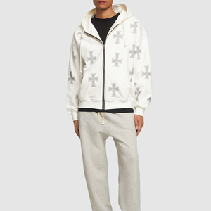 Nuova <span class=keywords><strong>felpa</strong></span> con <span class=keywords><strong>cappuccio</strong></span> Oversize stampata digitale in cotone 100% pesante invernale con strass da uomo - Product Image 3