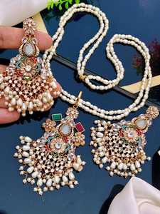 Nouveautés : Parures de mariage et de fête pour femmes, style antique, en laiton plaqué platine, avec perles artificielles et strass, pour fiançailles - Product Image 5
