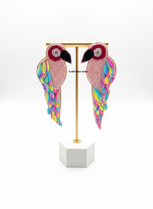 Boucles d'oreilles pendantes pour femmes, faites à la main, en perles de rocaille, motif arbre de Noël et étoile, bijoux fantaisie, collection Noël 2025 - Product Image 3