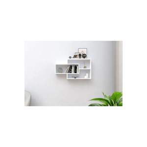 KARO Étagère murale de salon moderne multifonction blanche à trois niveaux - Product Image 1