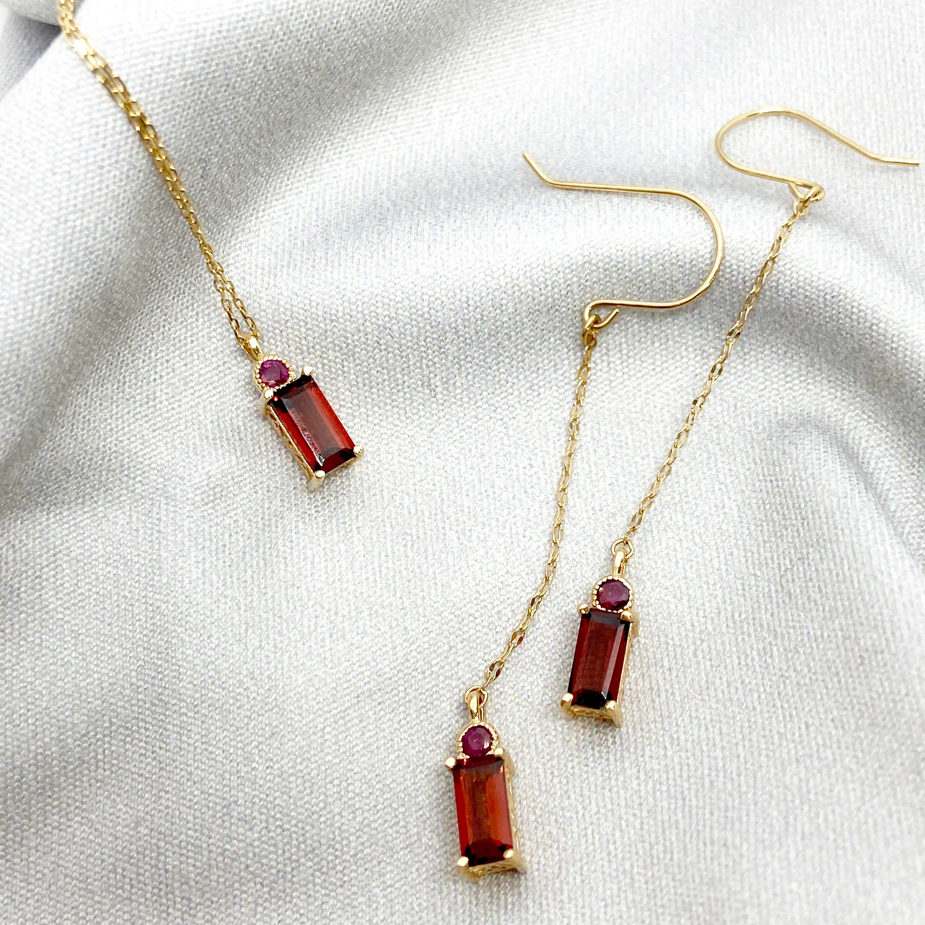 Sustainable sell well various unique Japan ladies high fashion jewelry ruby garnet gemstone