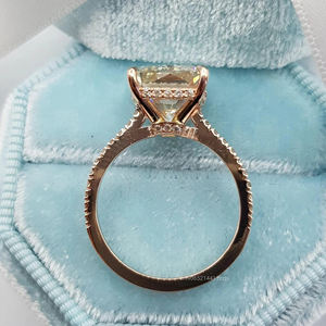 แหวนเพชรโมอิสสีเงิน925สดใสสำหรับประดับอาร์ตเดคโคขนาด9X13มม. มีรัศมีรัศมีวงครึ่งชีวิตที่มองไม่เห็น - Product Image 5