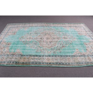 Alfombra Grande Vintage, Alfombra Turca de 6.3x9.5 pies, Alfombra de Lana Azul - Product Image 3