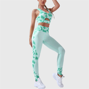 Breathable New Arrivals Women Sports Bra Top Fitness <b>Tie</b> Dye Leggings Gym Fitness Yoga Set with OEM Service - Product Image 4
