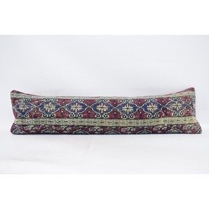 Multicolor bohemio 18x18 lana Kantha almohada Vintage bordado Floral estampado tejido Patchwork cojín decorativo 12x48 pulgadas - Product Image 1