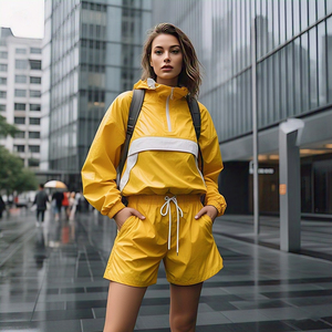 Pantalones cortos cortavientos de secado rápido para correr de verano para mujer, conjunto de ropa de playa impermeable transpirable, pantalones cortos de lluvia cortavientos para mujer - Product Image 5