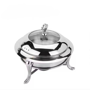 Plato de frotamiento de metal de lujo profesional con base minimalista para hoteles y fiestas Cazuelas elegantes - Product Image 4