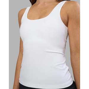Camiseta sin mangas con sujetador incorporado para mujer - Blanco - Product Image 2