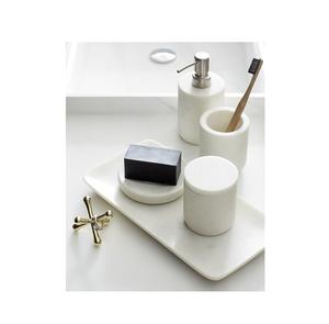 Ensemble de salle de bain en marbre, 5 pièces, accessoires de salle de bain, porte-savon, brosse à dents, distributeur, prix bas - Product Image 1