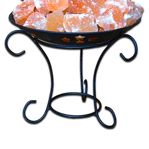 Cesta de hierro de sal del Himalaya de la mejor venta, Lámpara decorativa, formas únicas de trozos, tazón de estilo lleno de amor, artesanías naturales - Product Image 3