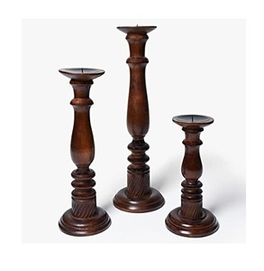 Bougeoir en bois naturel pour décoration de maison et de mariage pour Noël et autres occasions festives - Product Image 5