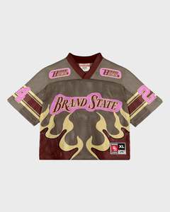 Por encargo de alta calidad de gran tamaño con cuello en V Varsity Jersey baloncesto uniforme deporte Boxy camisetas recortadas hombres malla fútbol Jersey - Product Image 1