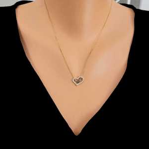 Collar de Plata de Ley 925 con Corazón y Circonita, Incrustaciones de Piedras Azules y Blancas, Engaste de Bisel, para Compromiso y Boda - Product Image 1