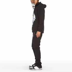 100% Cotton Lightweight Quick Dry Two-Piece Full-Length Breathable Unisex Winter Hoodie Sweatpants Jogger Cargo <b>Pants</b> Tracksuits - Product Image 6