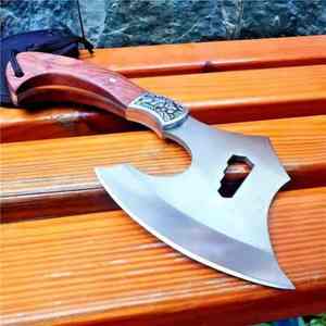 Hacha de Doble Hoja de Acero de Damasco, Grado Industrial, Uso Multipropósito, Mango de Acero, Multicolor, 400 mm, 1 Año de Garantía - Product Image 3