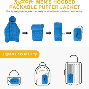 Veste d'hiver épaisse de haute qualité pour homme, couleur unie, avec capuche et rembourrage en duvet, veste matelassée pour homme - Product Image 5