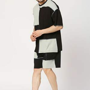 Deux pièces vêtements décontractés hommes ensembles jumeaux à vendre fabrication professionnelle sur mesure hommes t-shirt et short ensemble - Product Image 2