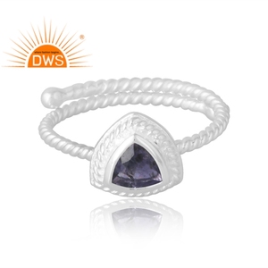 Anillo de piedras preciosas de iolita Natural de Plata de Ley 925 más vendido, joyería personalizada para mujer, regalo para ella - Product Image 4