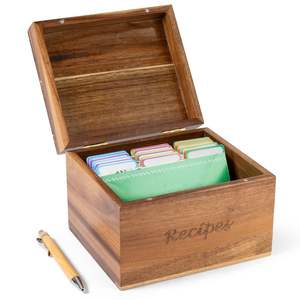 Organizador Clásico de Tarjetas de Recetas de Madera |   Calidad Artesanal |   Pedidos al por Mayor - Product Image 1