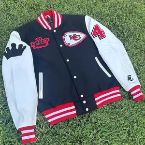 OEM personalizado de alta calidad bordado parche Varsity chaqueta Bomber Letterman chaqueta universitaria para los hombres de los productos más vendidos - Product Image 3